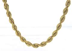 Elegant Yellow Gold Rope Chain Necklace