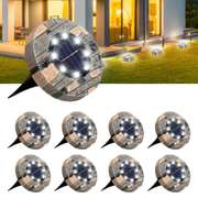 8 Pack Solar Ground Garden Lights Waterproof