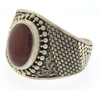 Vintage Sterling Silver Indonesia Coral Cuff Bangle