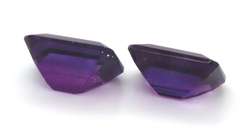 Great Pair of Emerald Cut African Amethyst Gemstones, 22.87cts