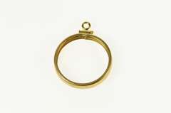 14K Yellow Gold British Pound 1 Lb Coin Bezel Holder Charm/Pendant