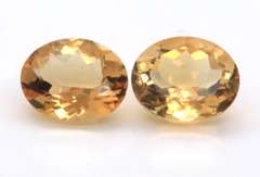Charming Pair of Oval Cut Citrine Gemstones, 8.25ct