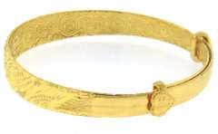 Outstanding 24kt Fortune Adjustable Bangle Bracelet