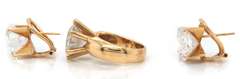 14K GOLD LADIES HUGE CZ RING WITH MATCHING STUDS