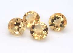 Sublime Group of 4 Round Cut Citrine Gemstones, 6.97ct