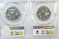 Super PCGS PR67 graded 1958 & 1960 Franklin Half Dollars