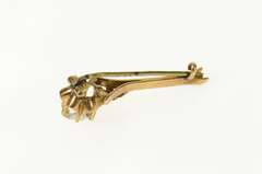 Gold Filled Cushion Old Mine Cut CZ 1930's Floral Bar Pin/Brooch