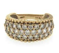 Spectacular 10kt yellow gold diamond band ring