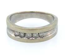 14k white gold diamond channel set ring