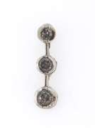 14k white gold three diamond pendant