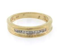 14k yellow gold diamond channel set band