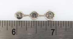 14k white gold three diamond pendant