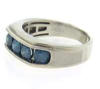 Graceful Irradiated Blue Diamond Sterling Silver Ring