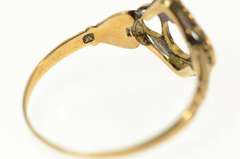 14K Yellow Gold Victorian Three Stone Oval Engagement Setting Ring