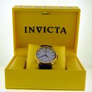 Invicta Watch with Black Leather Strap