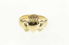 9K Yellow Gold Traditional Irish Celtic Claddagh Wedding Ring