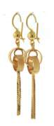 Handsome 18kt Double Loop Tassle Earrings