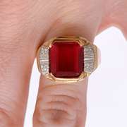 6.50 Carat Ruby Solitaire Ring in 14kt Gold