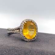 Stunning Yellow Sapphire and Diamond Ring