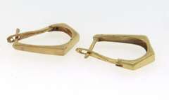 Fancy Shaped Yellow Gold Hoop Earrings