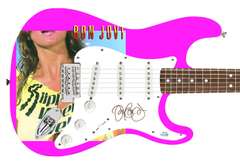 Jon Bon Jovi Autographed Signed Custom Photo Graphics Guitar ACOA