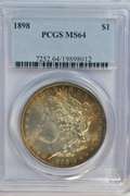 Gorgeous PCGS MS64 graded 1898 Morgan Silver Dollar