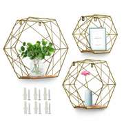 3pcs Hexagonal Wall Mounted Shelves