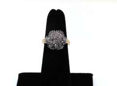14kt Yellow Gold Ladies Diamond Cluster Ring