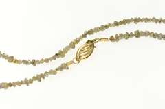 14K Yellow Gold Raw Pyrite Stone Beaded 3.3mm Statement Necklace