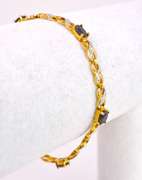 Gold Plated Sterling Silver Black Gemstone Infinity Bracelet.