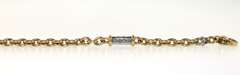 14kt Yellow Gold Cable Chain Bracelet with Showpiece Diamonds