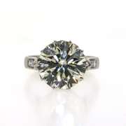 Magnificent and Very Fine Quality 4.76 Carats Diamond Solitaire Platinum Ring