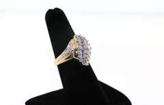 Contemporary 14kt Yellow Gold Diamond Cluster Ring