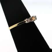 Charming 14kt Yellow Gold Diamond Ring with 3 Round Diamonds