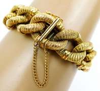 Massive 18K Yellow Gold Vintage Bracelet, 63.4 Grams