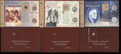 Set of 3; Indian Cent Copper Nickel, Silver, Seated Lib dime, Roosevelt Dime.  All in the Genuine United States Mint Holders