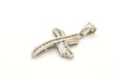 14 KT WHITE GOLD DIAMOND CROSS PENDANT