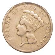 1855 $3 Indian Princess Head Gold Piece - Previously In Jewelry