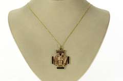 10K Yellow Gold Victorian Ornate Masonic Enamel Watch Fob Pendant