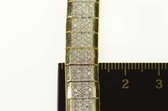 10K Yellow Gold 3.14 Ctw Pave Diamond Encrusted Squared Bracelet