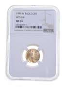 MS69 1999-W $5 American Gold Eagle - With W - Graded NGC