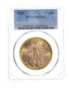 MS66+ 1928 $20 Saint-Gaudens Gold Double Eagle - Graded PCGS