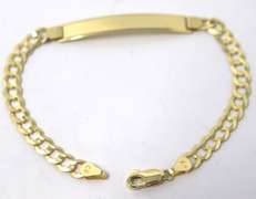 Handsome Yellow Gold Cuban ID Bracelet