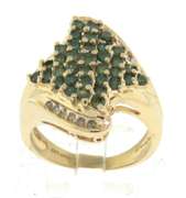 Charming Irr Green and White Diamond Cluster Ring