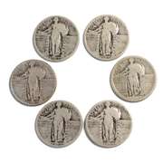 6 Standing Liberty Quarters 1917-1930
