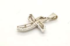 14 KT WHITE GOLD DIAMOND CROSS PENDANT