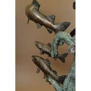 Four Trouts Fish Bronze Sculpture