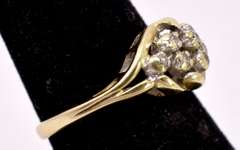 Dashing Cluster Diamond Ring in Ladies Yellow Gold Ring