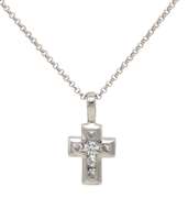 Dazzling Platinum Cross Pendant on Chain