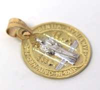 San Benito Yellow Gold Religious Pendant